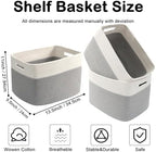 3 Pack Woven Baskets,Storage Baskets for Shelves with Handles - Image 2