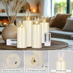 24-Pack LED Flameless Candles(14/16/18cm) with 4 Timers Remote - 3D Flickering Flame, Clear, Perfect Decor for Home & Events. - Image 6
