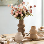 Ceramic Vase Home Table Decor - Flower Vase Set of 3 Living Room Kitchen Decorations Farmhouse Modern Rustic Vases Decorative Centerpiece for Shelf Bedroom Office Bathroom Dining Coffee Desk - Image 3