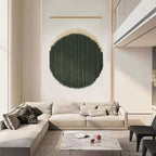 Large Macrame Wall Hanging Green Boho Decor Yarn Fiber Art 39"W*55"L - Image 5