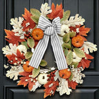 24 Inch Fall Wreaths for Front Door,Home Decor for Farmhouse Off White by Midouha