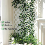 Mizii 3 Packs Artificial Vines Garland 78'' Fake Ficus Vine Greenery Garland Silk Green Leaves Decoration Faux Hanging Plants for Wedding Table Centerpieces Wall Room Decor (78in) - Image 5