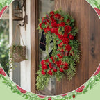 Suncalla Derby Horse Wreath for Front Door Run for the Roses Derby Rose Door Hanger Horse Racing Jockey Long Wooden Wall Sign Party Decorations Window Porch Home Festival Celebration Decorations - Image 3