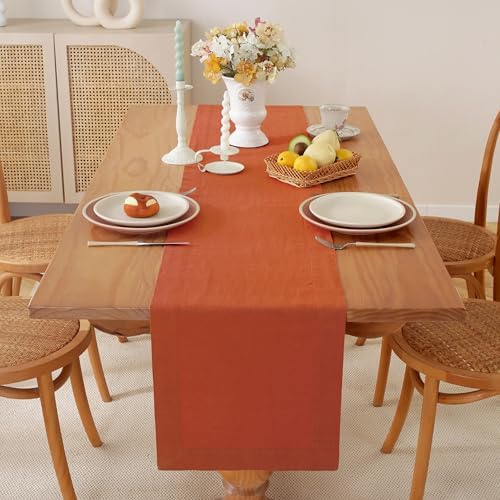 100% Pure French Linen Table Runner (Caramel,14x132 Inch) - Image 4