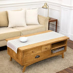 Solino Home 100% Pure Linen Table Runner Natural, Gingham Check 14 x 60 in by SolinoHome