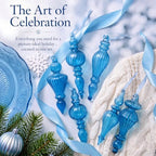 Sotiff 6Pcs Mercury Glass Christmas Ornaments Set Vintage Finial Decoration - Image 2