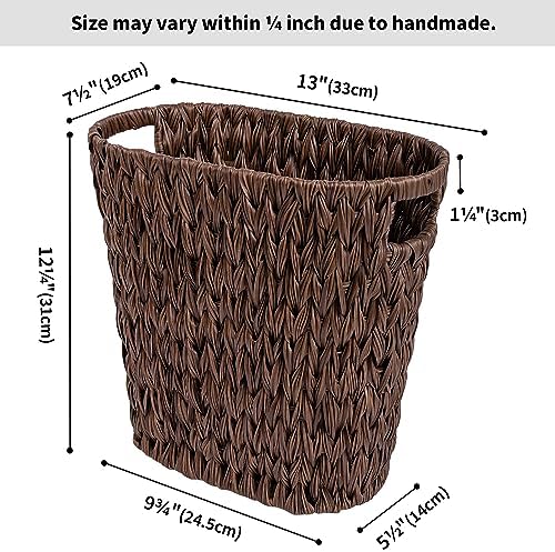GRANNY SAYS Bedroom Trash Can, Wicker Waste Basket for Bathroom, Brown - Image 2