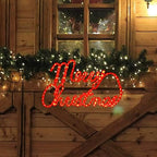 LAMPHOME Large 24"x13.5" 180 LED Merry Christmas Neon Motif Super-Bright Red LEDs Outdoor Christmas Decoration with UL Standard Adaptor Waterproof for Outdoor Home Party Wall Hanging Holiday - Image 5