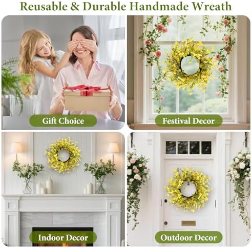 24 Inch Fall Wreath for Front Door Artificial Grapevine Wreath - Image 5