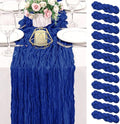 12 Pack 120 Inch Royal Blue Cheesecloth Table Runner Boho Rustic Gauze Sheer Romantic 10 FT Long Cheese Cloth Table Runner for Bridal Baby Shower Wedding Party Birthday Holiday Home Easter Decor by HAISIWLKJ