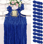 12 Pack 120 Inch Royal Blue Cheesecloth Table Runner Boho Rustic Gauze Sheer Romantic 10 FT Long Cheese Cloth Table Runner for Bridal Baby Shower Wedding Party Birthday Holiday Home Easter Decor by HAISIWLKJ