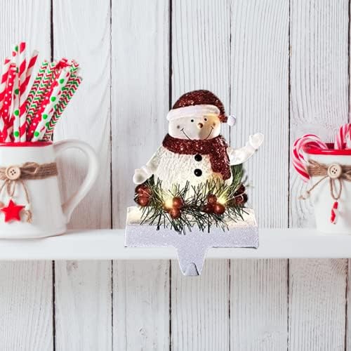7 Inch Tall LED Snowman Stocking Holder - Image 6