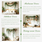 ucky Fake Vines, Eucalyptu Vines Garland, Ivy Vines, Green Artificial Wall Decor Hanging, Wedding Decoration，Flower Bouquet Decoration (4, Eucalyptus & Ivy Vine) - Image 4