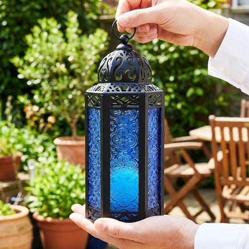 Vela Lanterns Decorative Indoor Moroccan Candle Holder, Cobalt, M, 12-Pack - Image 4