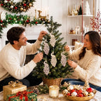Yuntau 8 Pcs Crystal Christmas Hanging Ornaments, White Peacock - Image 4