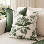 Foindtower Set of 2 Linen Floral Throw Pillow Covers Neutral Vintage Print Decorative Cozy Cushion Covers Farmhouse Boho Home Decor for Sofa Chair Couch Bedroom Living Room,24×24 Inch,Dark Green - Image 4