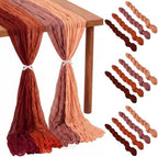 Remagr 12 Pcs Gradient Terracotta Cheesecloth Gauze Table Runners by Remagr