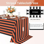 Fanqisi 2Pack Striped Tablecloth 57x120 Inch Black and Orange Tablecloth - Image 2