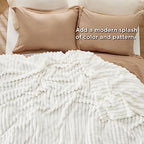 Bedsure Soft Cozy King Size Fleece Blankets for Bed Off White 108"x90" - Image 6