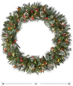 National Tree Company 48in Pre-Lit Wintry Pine Artificial Christmas Wreath - Image 5