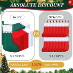 Sumind 100 Pcs Xmas Stockings,Red with White Trim, Green with White Trim - Image 7