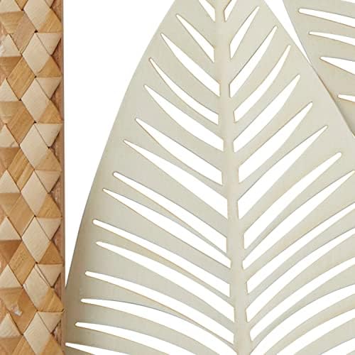 Deco 79 Metal Leaf Home Wall Decor Tall Cut-Out Wall Sculpture with Intricate Laser Cut Designs, Wall Art 22" x 1" x 32", White - Image 7