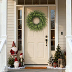 24" Lifelike Touch Artificial Christmas Cedar Wreath for Front Door Decor - Image 4
