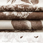 Foindtower Set of 2 Linen Floral Throw Pillow Covers Vintage Accent Print Decorative Cushion Covers Farmhouse Boho Home Decor for Sofa Chair Couch Bedroom Living Room,22×22 Inch,Dark Brown - Image 2