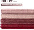 MIULEE Soft Corduroy Decorative Throw Pillow Covers Pink Series 18x18 - Image 7