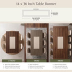 Solino Home Cotton Linen Table Runner Blue, Hemstitch Collection 14 x 36 in - Image 3