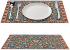 William Morris Retro Plant Pattern Floral Placemats, William Morris Art Print Table Mats, Tabletop Dining Room Kitchen Decoration 18" L x 12" W *6 PCS - Image 3