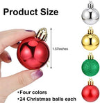 Boao 96 Pcs Mini Christmas Balls Tree Ornament, Classic, 1.57 Inch - Image 3