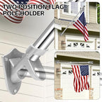5 FT Flag Pole kit and American Flag 3x5ft with Pole Kit for Outside, Heavy Duty Flag Pole 5FT with 3x5ft American Flag, Stainless Steel Aluminum Multi-Position Flag Pole with Bracket Holder (silver) - Image 5