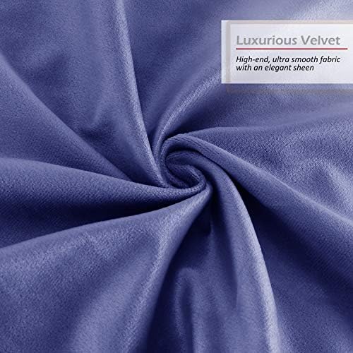 Nestl Throw Pillow Covers, Cozy Velvet Decorative Outdoor Pillow Covers 20X20 Inches, Soft Solid Cushion Covers for Sofa, Bed and Car, Set of 4 - Calm Blue - Image 5