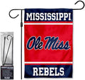 Ole Miss Garden Banner Flag with Flag Pole Stand Set by CollegeFlagsandBannersCompany