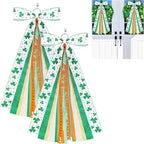 2 Pcs St Patricks Day Clover Ribbon Bow for Wreath Sash for Front Door by Unknown