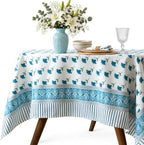 Vintage Floral Rectangle Tablecloth 60x120 Inch Blue Meadow - Image 2