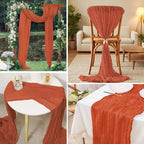 16 Pack Cheesecloth Table Runners 20" x 120", Boho Gauze Table Decor for Wedding, Bridal Shower, Birthday Party, Long Romantic Runner(Terracotta) - Image 7