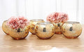 Set of 6 Bling Vases - Round Golden, Silver & Rose Gold Table Vase - Party & Wedding Centerpiece (Gold, X-Large) by VaseandFlowersforyou