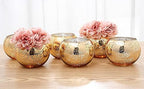 Set of 6 Bling Vases - Round Golden, Silver & Rose Gold Table Vase - Party & Wedding Centerpiece (Gold, X-Large) by VaseandFlowersforyou