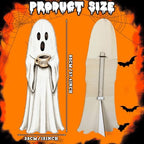 37.4 Inch Halloween Front Porch Decor, Coffee Ghost Wooden Porch Sign - Image 2