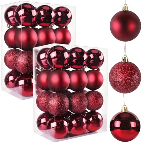 TranquilBliss Christmas Ball Ornaments, 48-Pack, 2.5-Inch, Red by Unknown