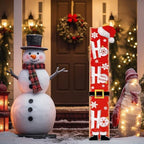 47" 2 Sided Porch Sign Christmas Winter Rustic Welcome Door - Image 4