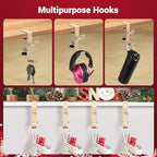 5 Pack Christmas Stocking and Garland Holders with 2 Hooks, Mantle Garland Holder for Hanging Christmas Stockings, Adjustable Fireplace Garland Holder & Stocking Hanger, Max 2.1" Thick Mantle - Beige - Image 5