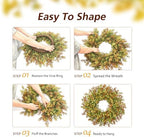 26" Fall Boxwood Wreath for Front Door - Thanksgiving Outdoor Home Decor - Image 6