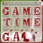 Honoson 8 Pcs Football Party Decorations Game Time LED Lights Sign - Image 2