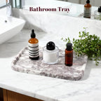 Karibiber Luxury Marble Vanity Tray, Bathroom Tray Countertop, Calacatta Marble/Stone, Home Decorative Dresser Organizer, Storage for Kitchen Sink, Perfume Jewelry Holder(Purple&White) - Image 6
