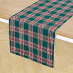 Solino Home 100% Pure Linen Dining Table Runner Green Plaid, 14 x 108 in - Image 2