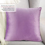 Nestl Throw Pillow Covers, Cozy Velvet Decorative Autumn Pillow Covers 22 x 22 Inches, Soft Solid Couch Pillow Covers for Sofa, Bed and Car, Set of 2 - Lavender - Image 4