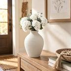Ceramic Vase Set of 2 Embossed Rustic Farmhouse Home Decor - Image 6